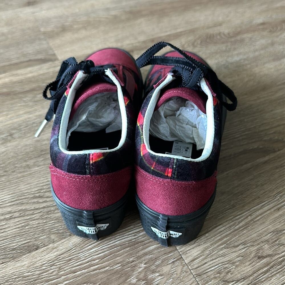 Vans Old Skool Stackform Platform Sneakers Velvet Plaid Women’s 6.5 - Picture 4 of 7